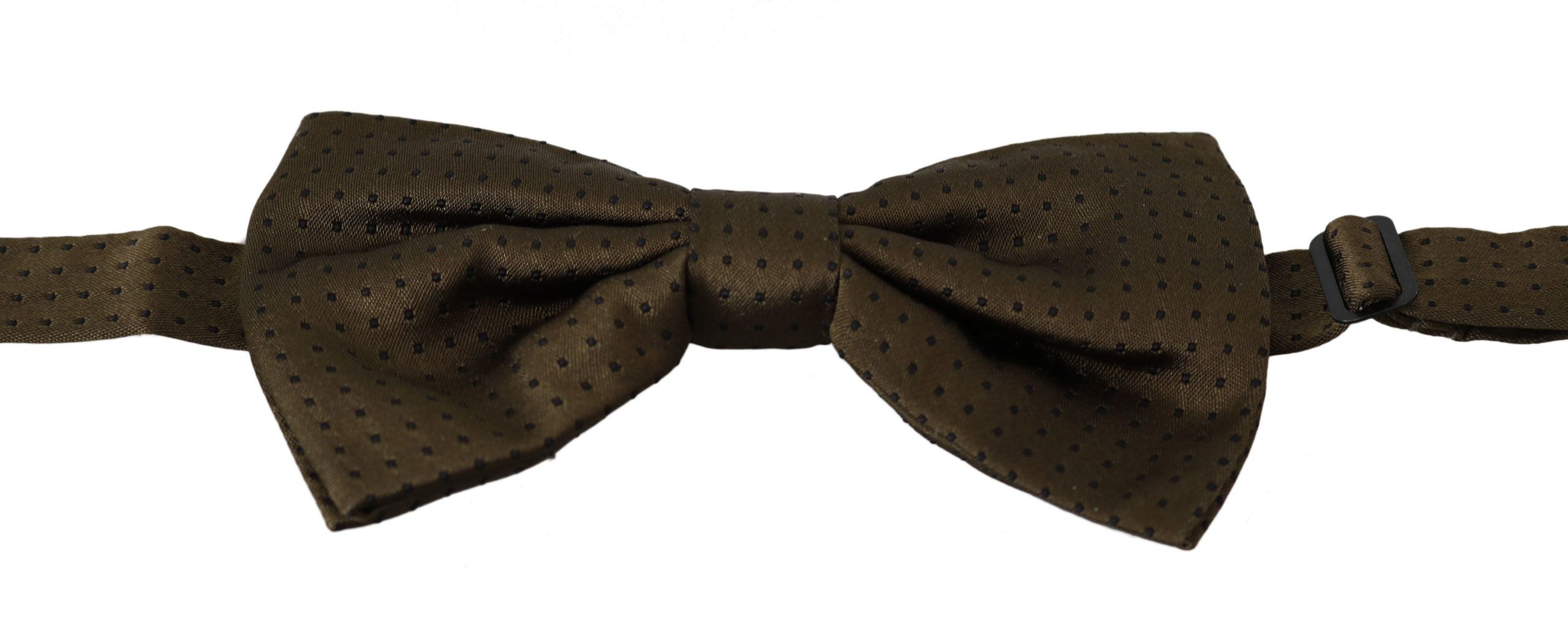 Dolce & Gabbana Elegant Brown Polka Dot Silk Bow Men's Tie Size ONE SIZE - 1 Thumbnail