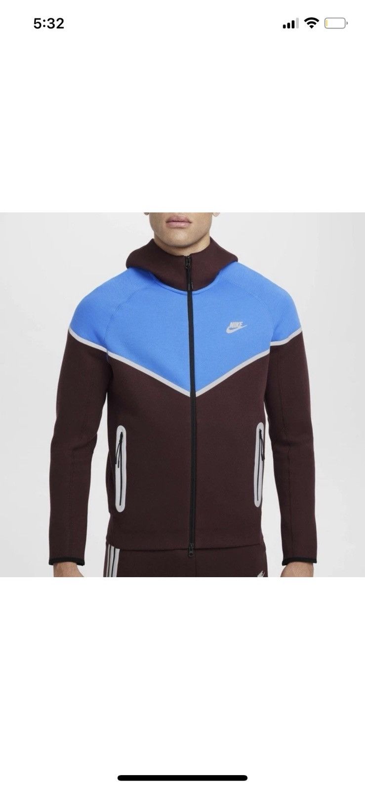 Nike NWT Nike Men M Tech Fleece Windrunner Burgundy Crush Blue Size US M / EU 48-50 / 2 - 9 Thumbnail