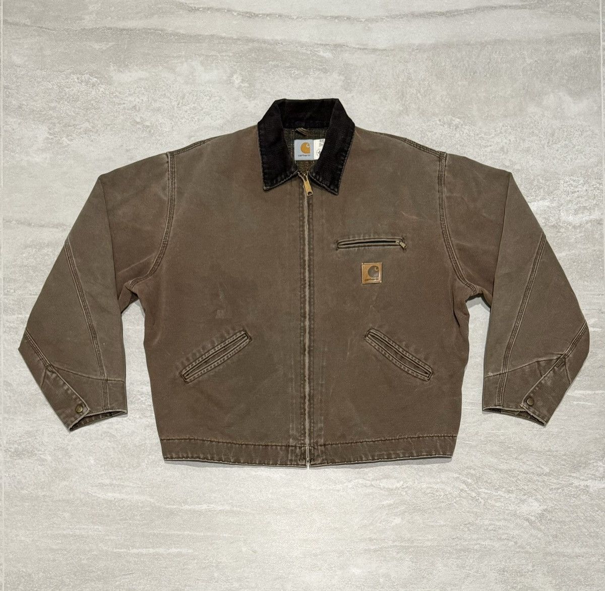 image of Faded Carhartt J43 Cht Detroit Jacket in Brown, Men's (Size XL)
