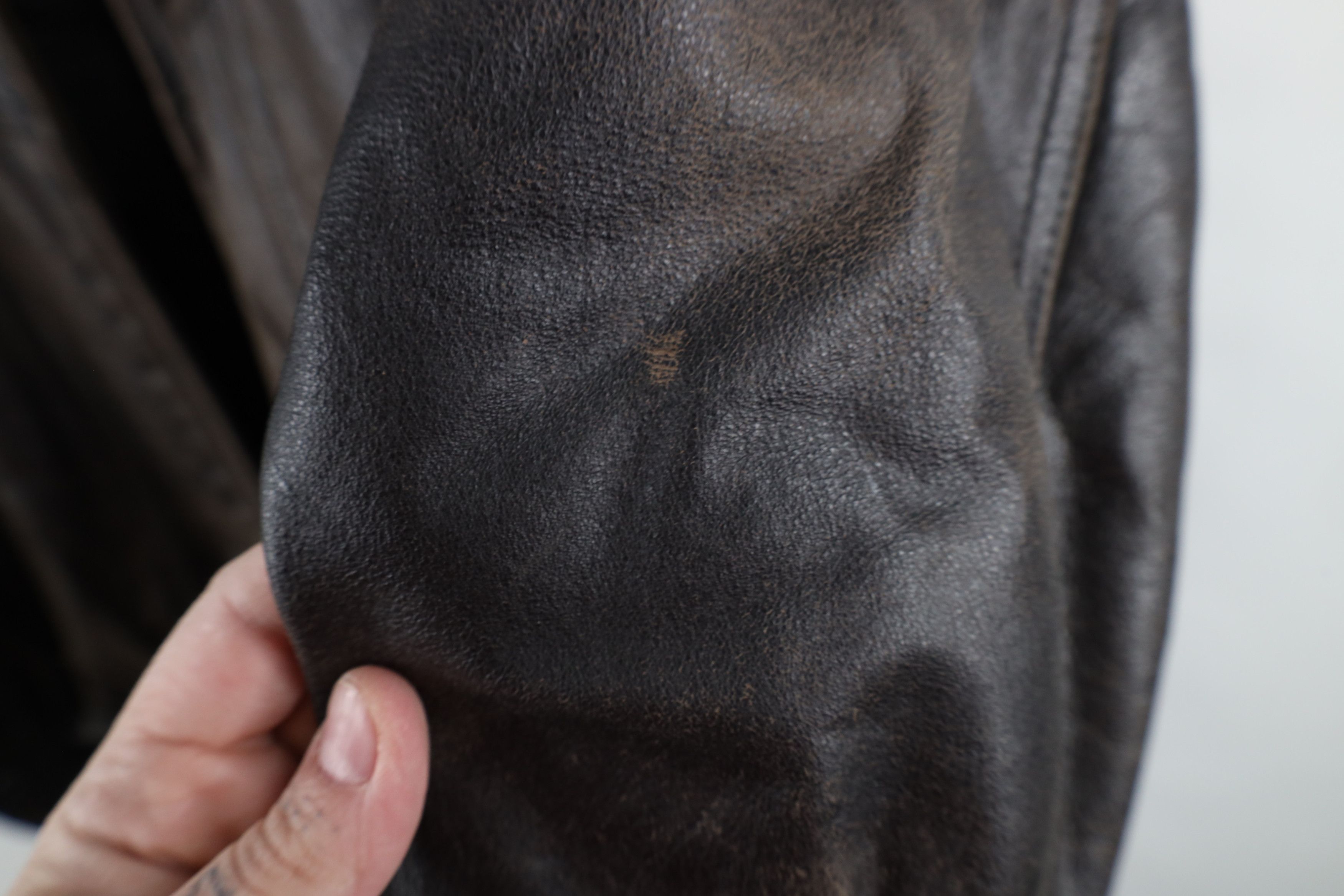 Vintage Vintage 90s Streetwear Leather Flight Bomber Jacket Brown Size US L / EU 52-54 / 3 - 8 Thumbnail