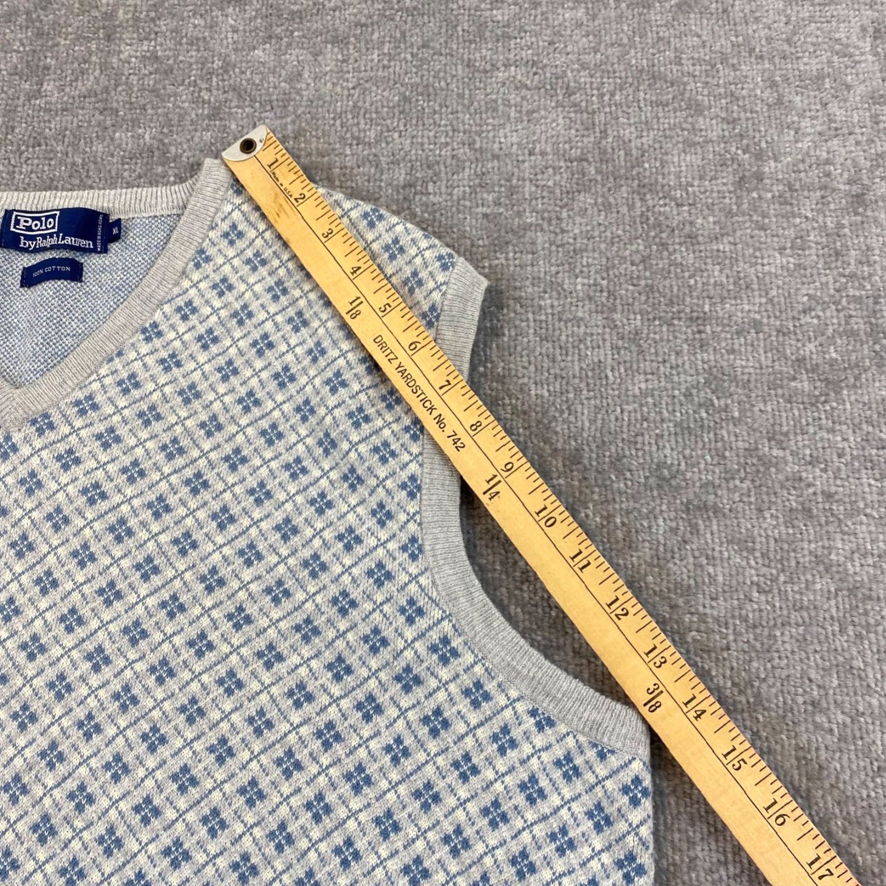 Polo Ralph Lauren Polo Ralph Lauren Vest Mens XL Short Gray Blue Geometric Pullover Sleeveless Shirt? Size US M / EU 48-50 / 2 - 5 Thumbnail