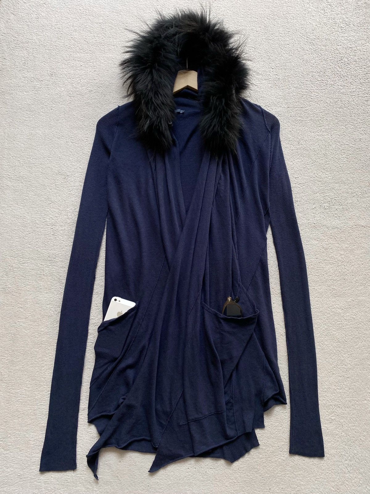 If Six Was Nine Asymmetric Fur Long Cardigan Lgb Yohji Style Size US M / EU 48-50 / 2 - 2 Thumbnail