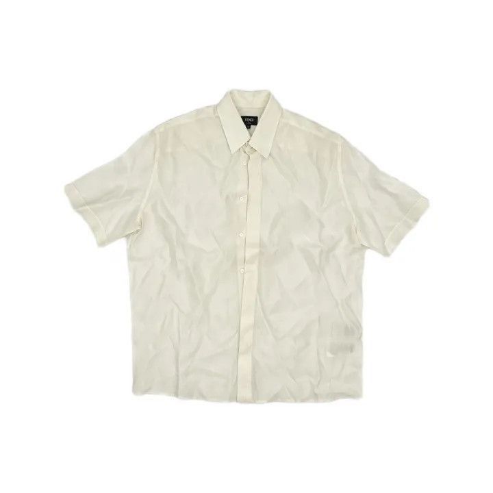 Fendi FENDI White Short Sleeve Button-Up Shirt -2507 Size US M / EU 48-50 / 2 - 2 Thumbnail