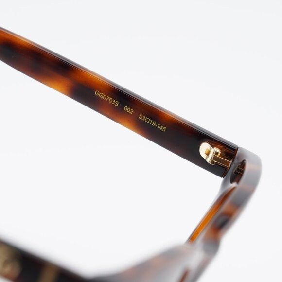 Gucci Gucci GG0763S 002 Sunglasses Havana Cat Eye Frame Size ONE SIZE - 7 Thumbnail