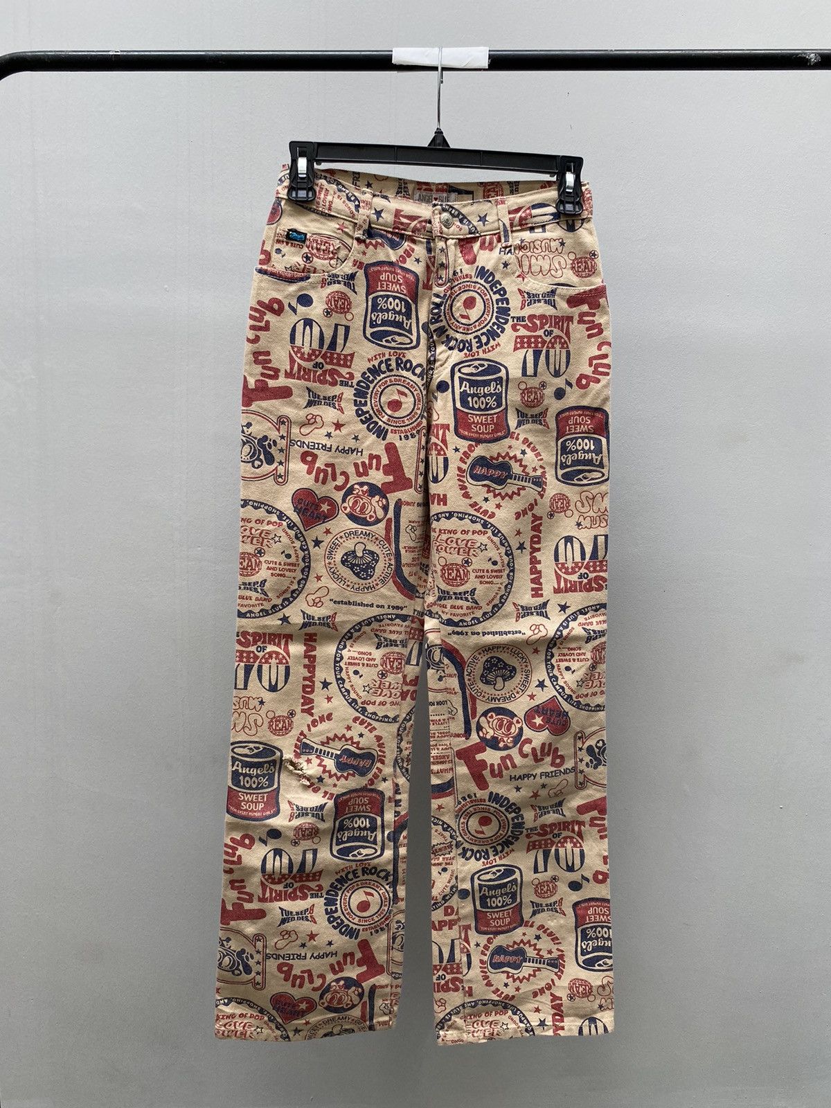 Hysteric Glamour Y2K Angle Blue Full Print Flared Pants Distressed Size US 26 / EU 42 - 1 Thumbnail