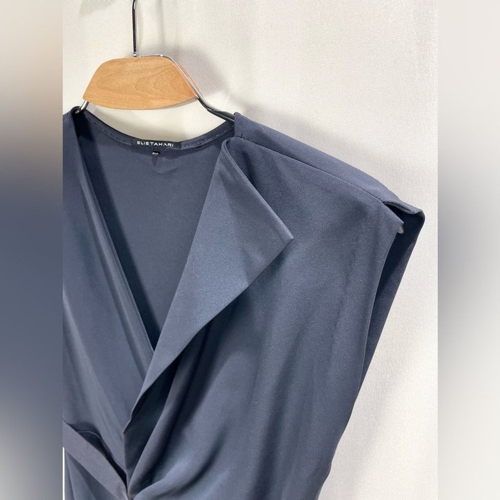 Elie Tahari Elie Tahari Dalia Midnight Blue Sleeveless Wrap Dress Size 6 Size M / US 6-8 / IT 42-44 - 6 Thumbnail