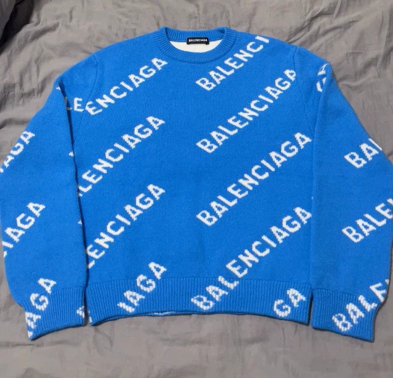 Balenciaga Balenciaga Blue Sweater Size S / US 4 / IT 40 - 1 Thumbnail