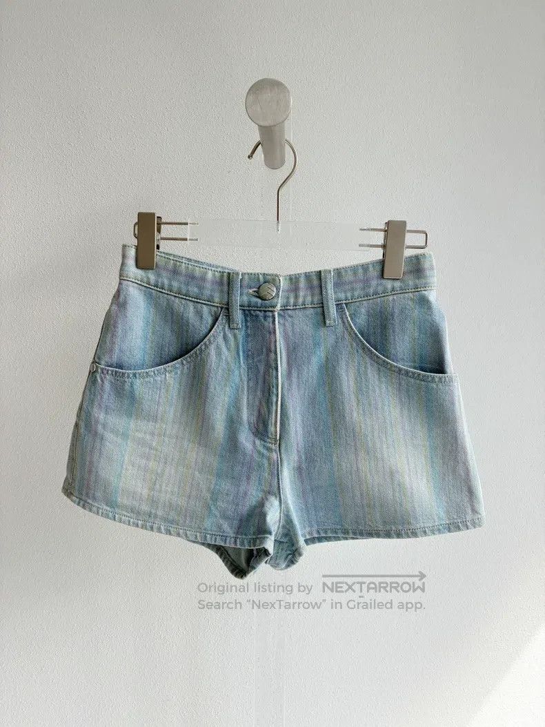 Chanel Chanel 18s colourful striped denim shorts Size 42" / US 20 - 1 Thumbnail