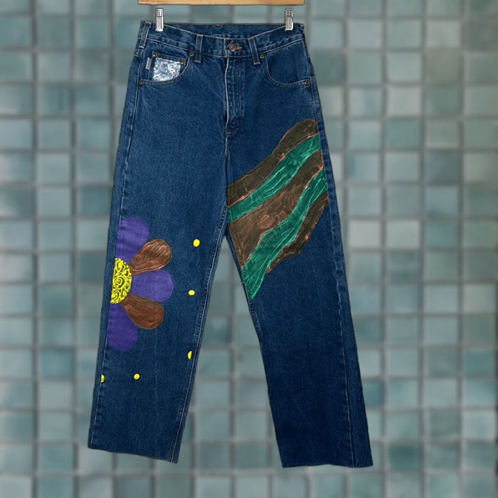 Carhartt Carhartt Mens Jeans Relaxed Fit Upcycled Cut off Hem 30x32 Blue Size US 30 / EU 46 - 1 Thumbnail