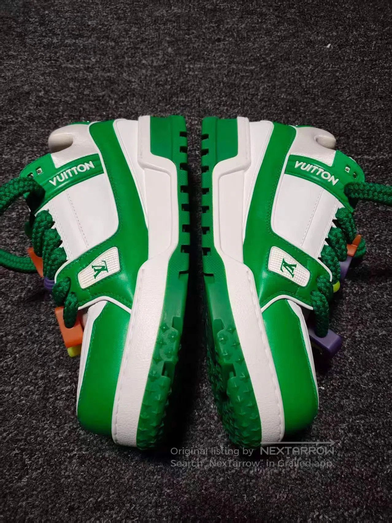 Louis Vuitton Green Low-Top Sneakers with Colorful Accents Size 8. Size US 8 / EU 41 - 4 Thumbnail