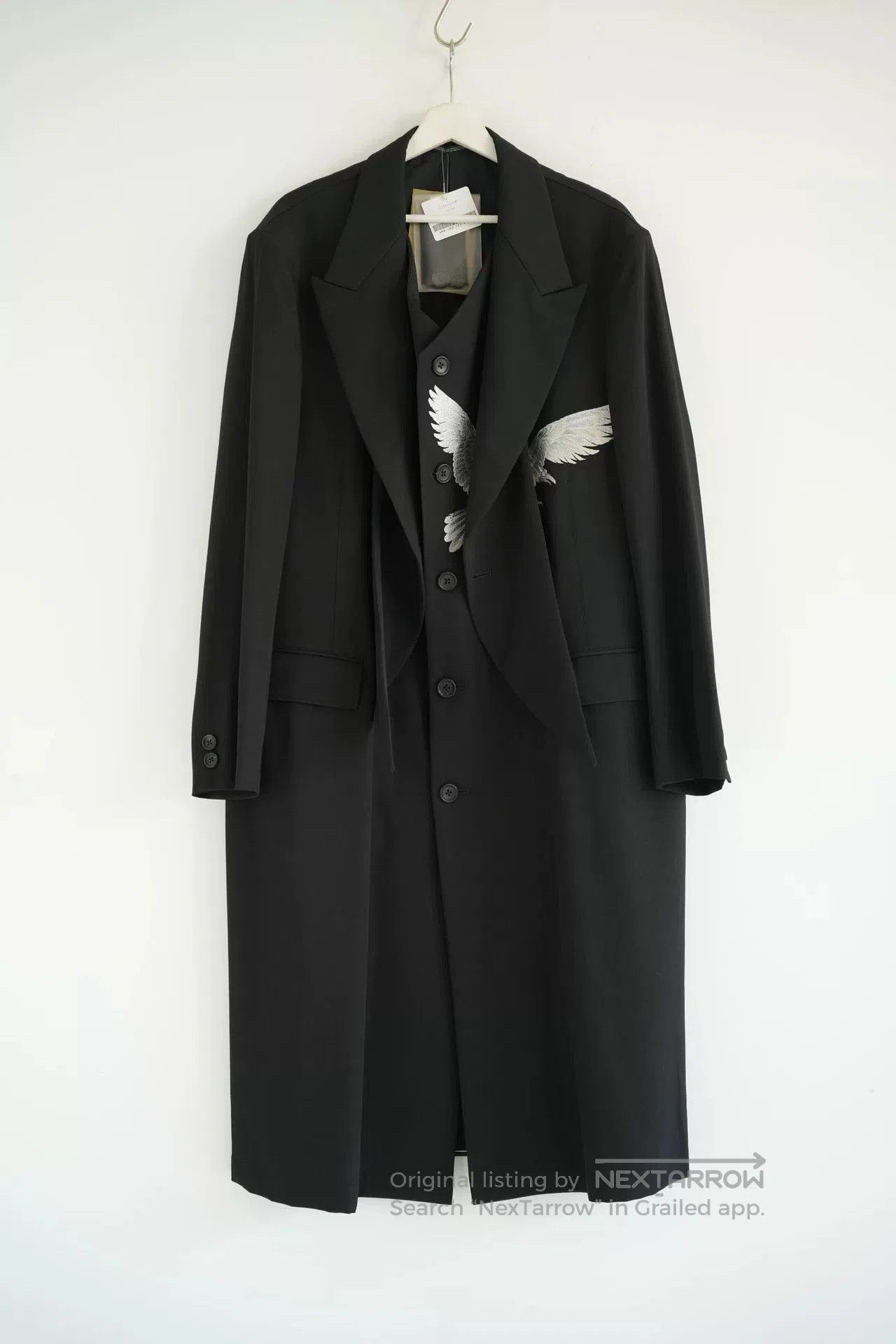 Yohji Yamamoto Yohji Yamamoto White Crow Embroidery Coat. Size US M / EU 48-50 / 2 - 2 Thumbnail