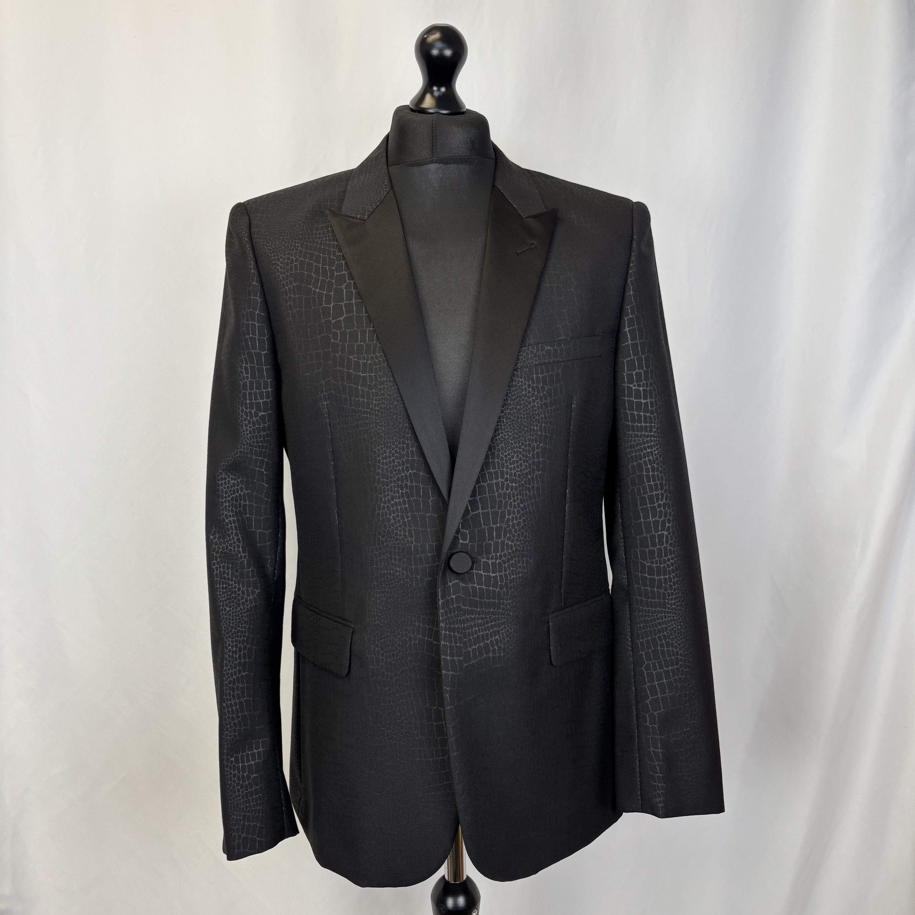 Saint Laurent Paris Saint Laurent Black Animal Print Blazer Size 54R - 1 Thumbnail