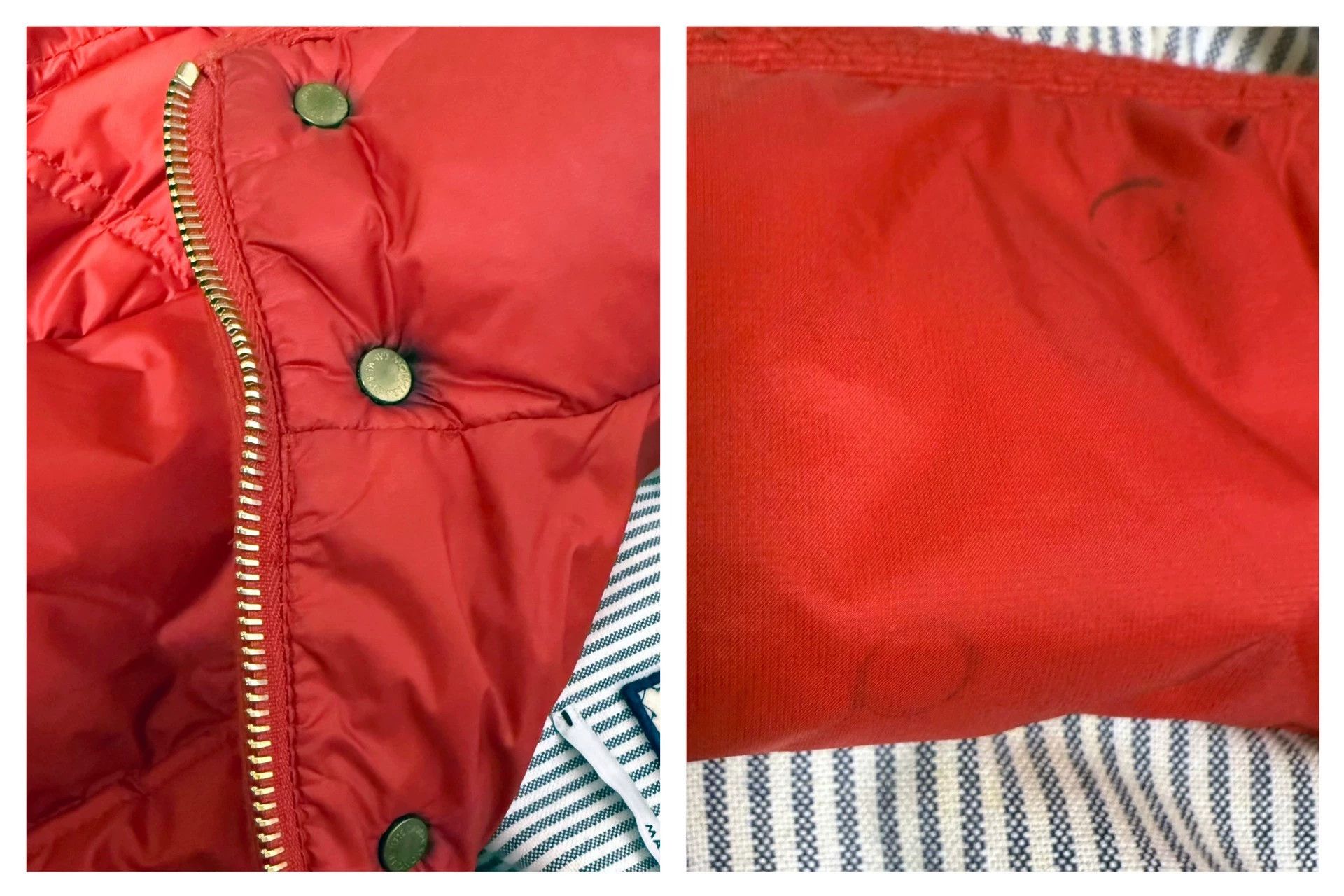 Moncler Moncler Gamme Bleu Red Down Jacket with Gold Stripe Buckle Size US L / EU 52-54 / 3 - 8 Thumbnail