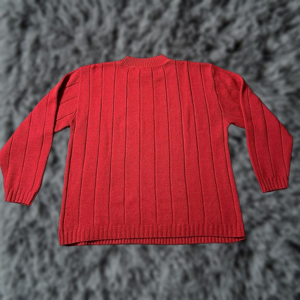 Vintage VINTAGE Holiday Cable Knit Sweater Womens Large Red Christmas Fall Classic Pullover Mock-Neck Long Sleeve Size L / US 10 / IT 46 - 1 Thumbnail