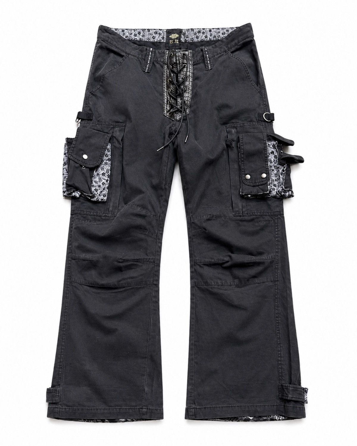Japanese Brand Lace up flare cargo pants Size US 33 - 1 Thumbnail