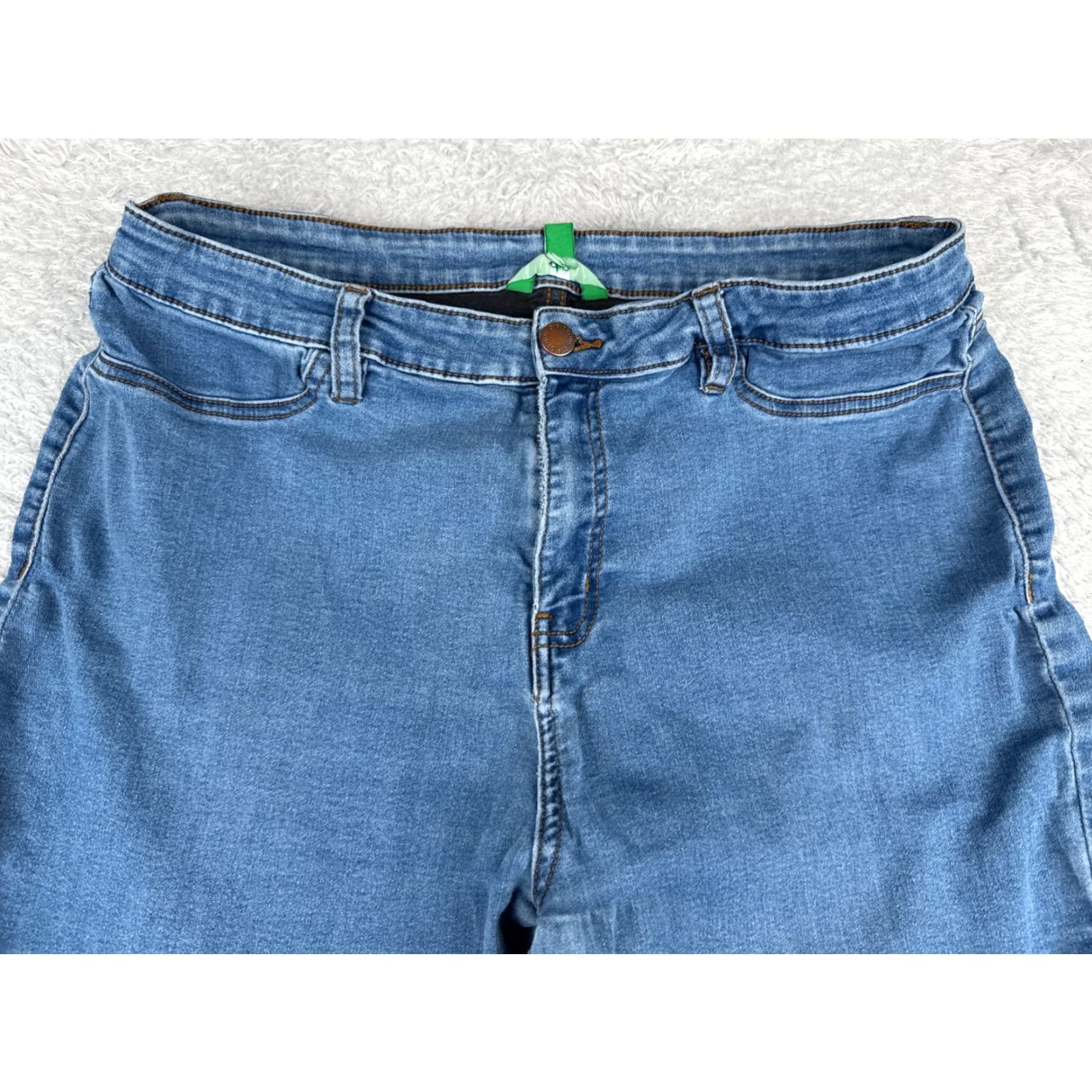 Denime dip Jeans Women 16 Blue Denim Skinny Mid Rise Distressed Stretch 34x27 Size 38" / US 16 / IT 52 - 4 Thumbnail