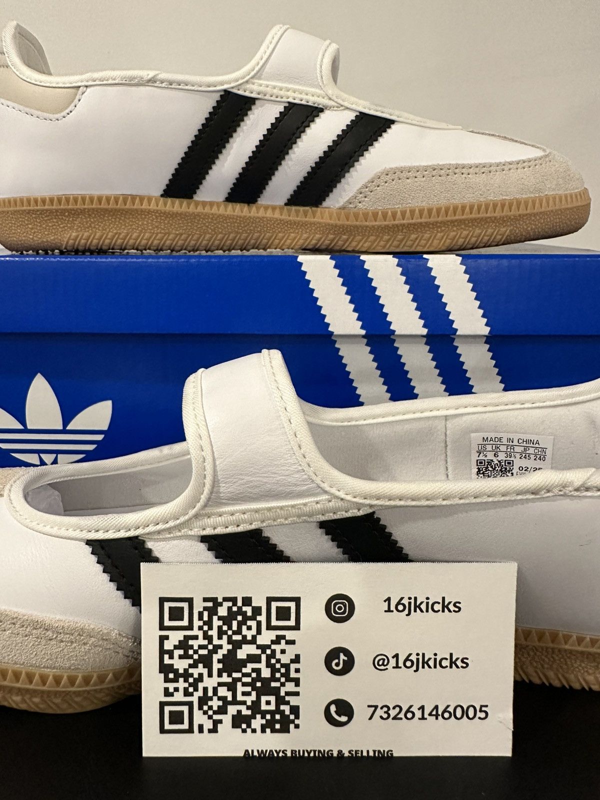 Adidas Size 7.5 - adidas Samba Jane White Black Gum W Size US 7.5 / IT 37.5 - 3 Thumbnail