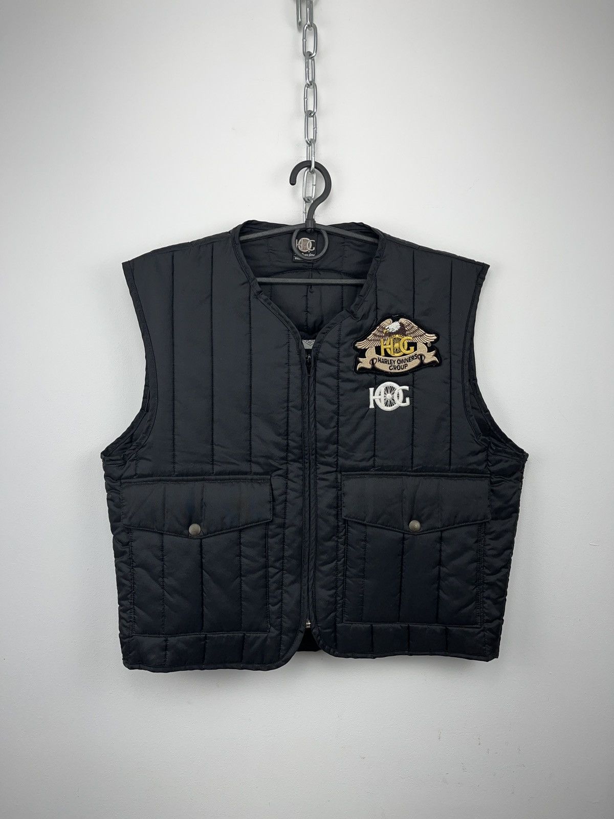 Japanese Brand × Vintage Harley Owners Group Vintage Black Rare Motorcycle Vest Size US L / EU 52-54 / 3 - 1 Thumbnail