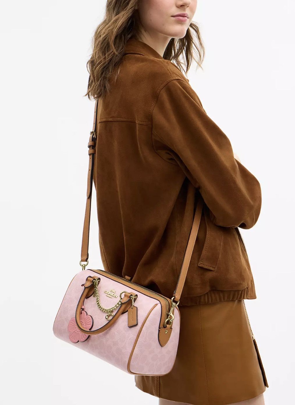 Coach Rowan Satchel Bag In Signature Canvas With Charms CAE18 Size ONE SIZE - 7 Thumbnail