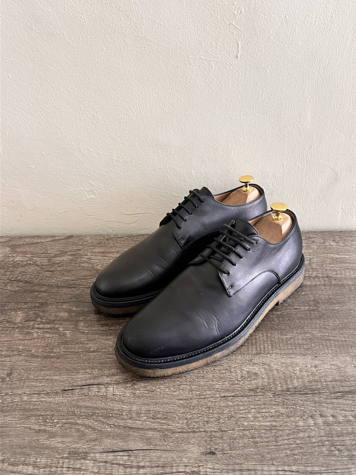 Dries Van Noten Dries Van Noten Leather CrepeSole Derbies Size US 8 / EU 41 - 1 Thumbnail