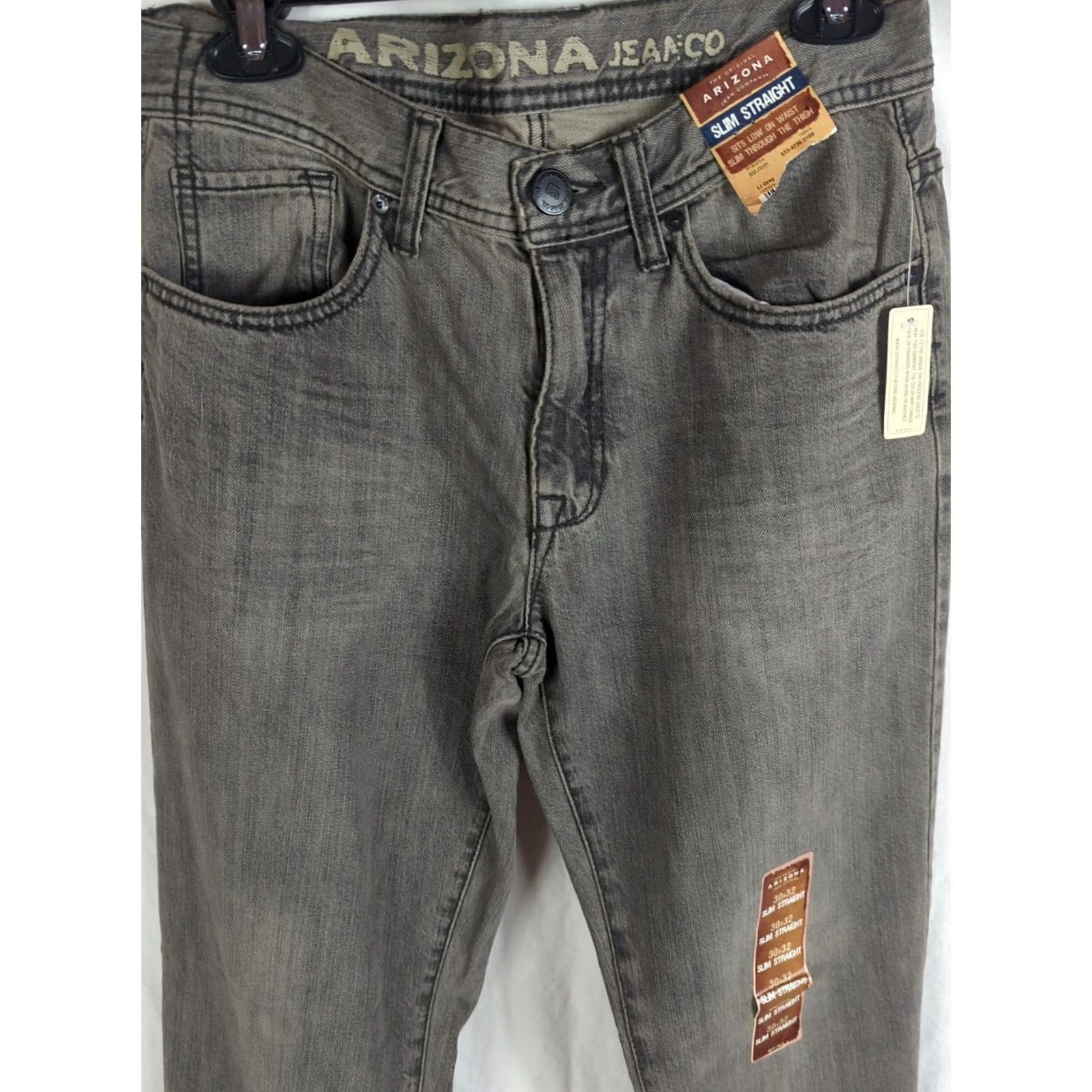 Vintage Arizona jeans Men Slim Straight Size 30x32 Light Gray New with tags Regular 5-Pocket Denim Cotton Vintage: No Mens Size US 30 / EU 46 - 2 Thumbnail