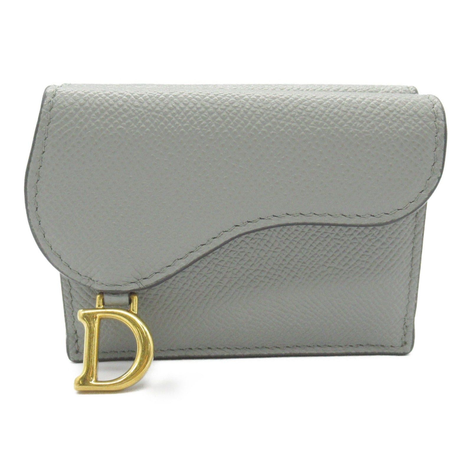 Dior Dior Saddle Trifold Wallet Leather Gray Size ONE SIZE - 1 Thumbnail