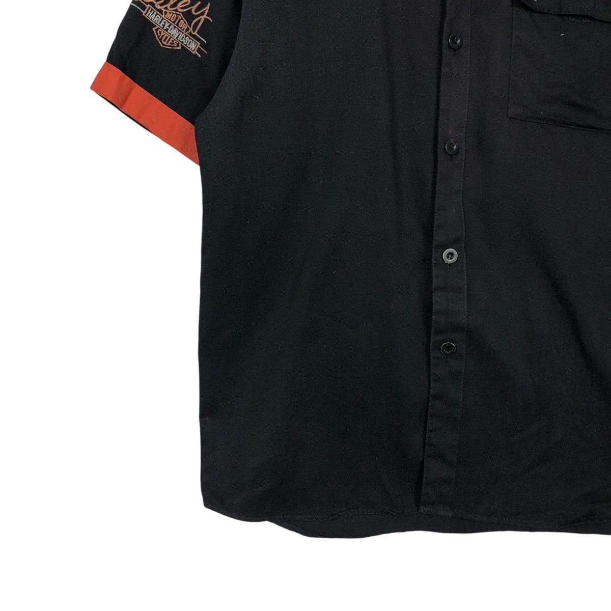 Harley Davidson 📌Vintage Work Shirt Bowling Racing Harley Davidson Big Logo Size US L / EU 52-54 / 3 - 5 Thumbnail