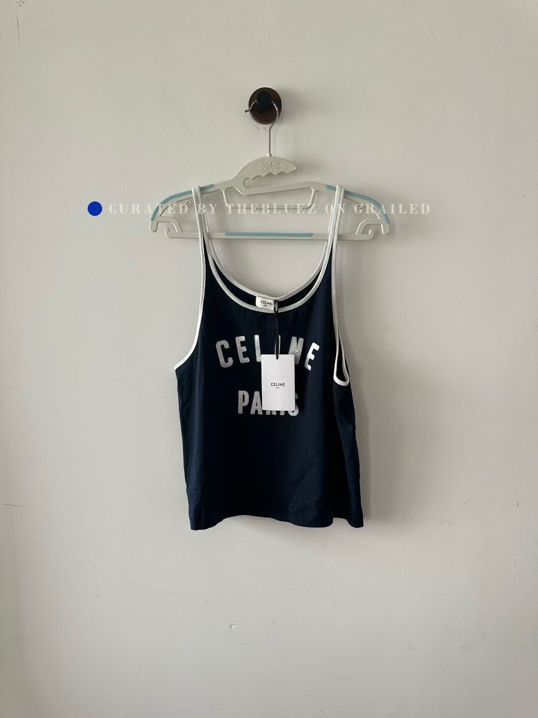 Celine Celine Dark Blue Slogan Camisole Size M / US 6-8 / IT 42-44 - 1 Thumbnail