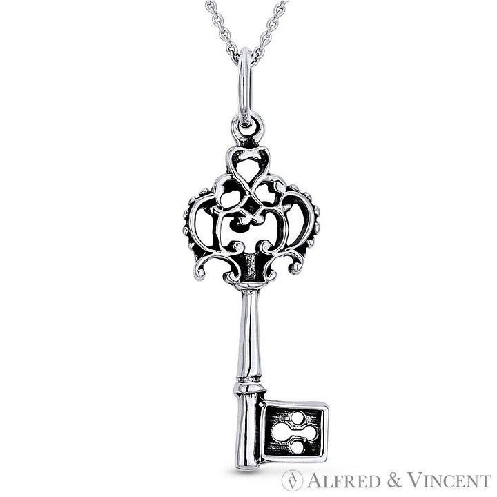 Other Skeleton Key-to-Heart Charm Oxidized Pendant Size ONE SIZE - 1 Preview