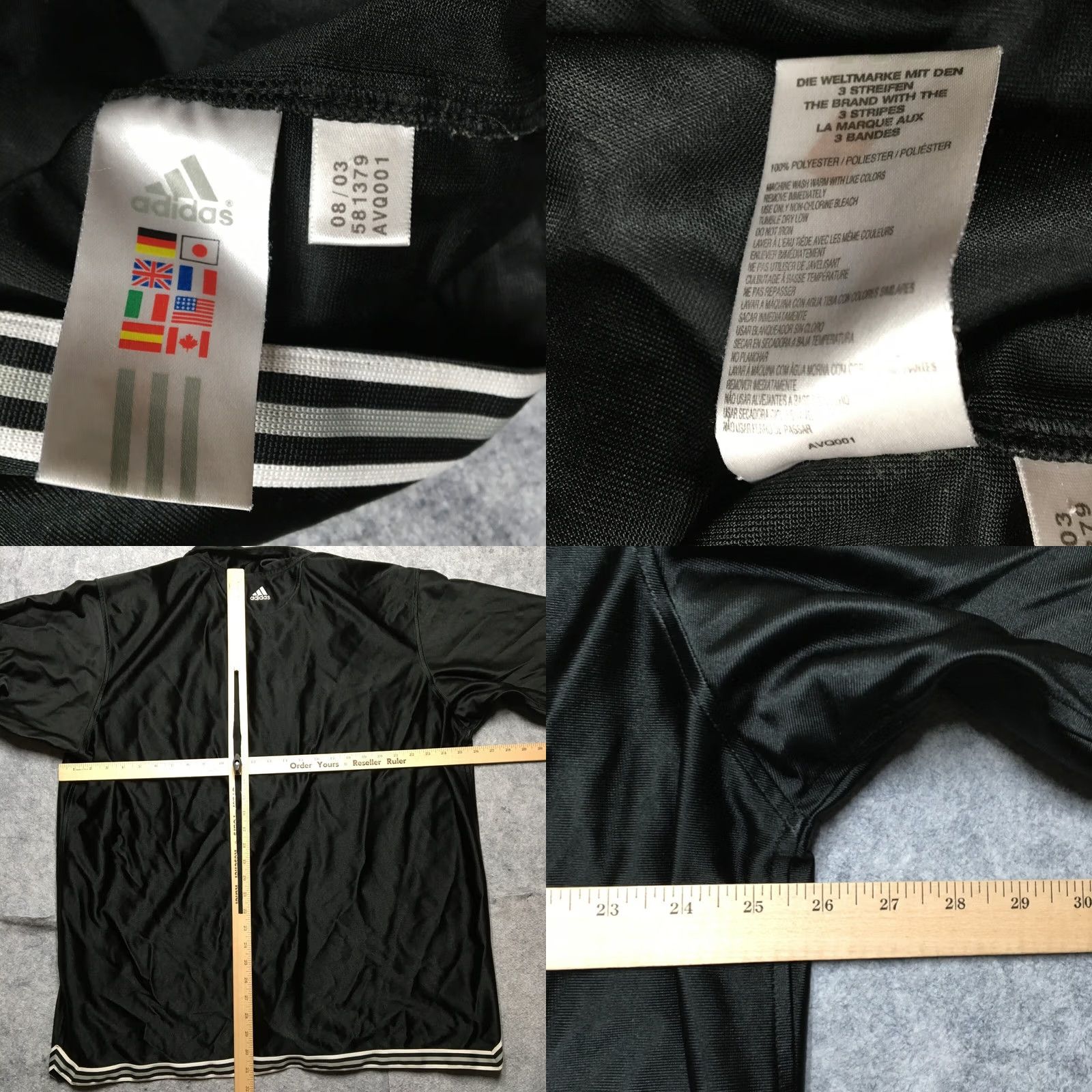 Adidas Vintage Adidas Satin Shooting Shirt Mens 2XL Black Spellout Snap Basketball Y2k Size US XXL / EU 58 / 5 - 8 Thumbnail