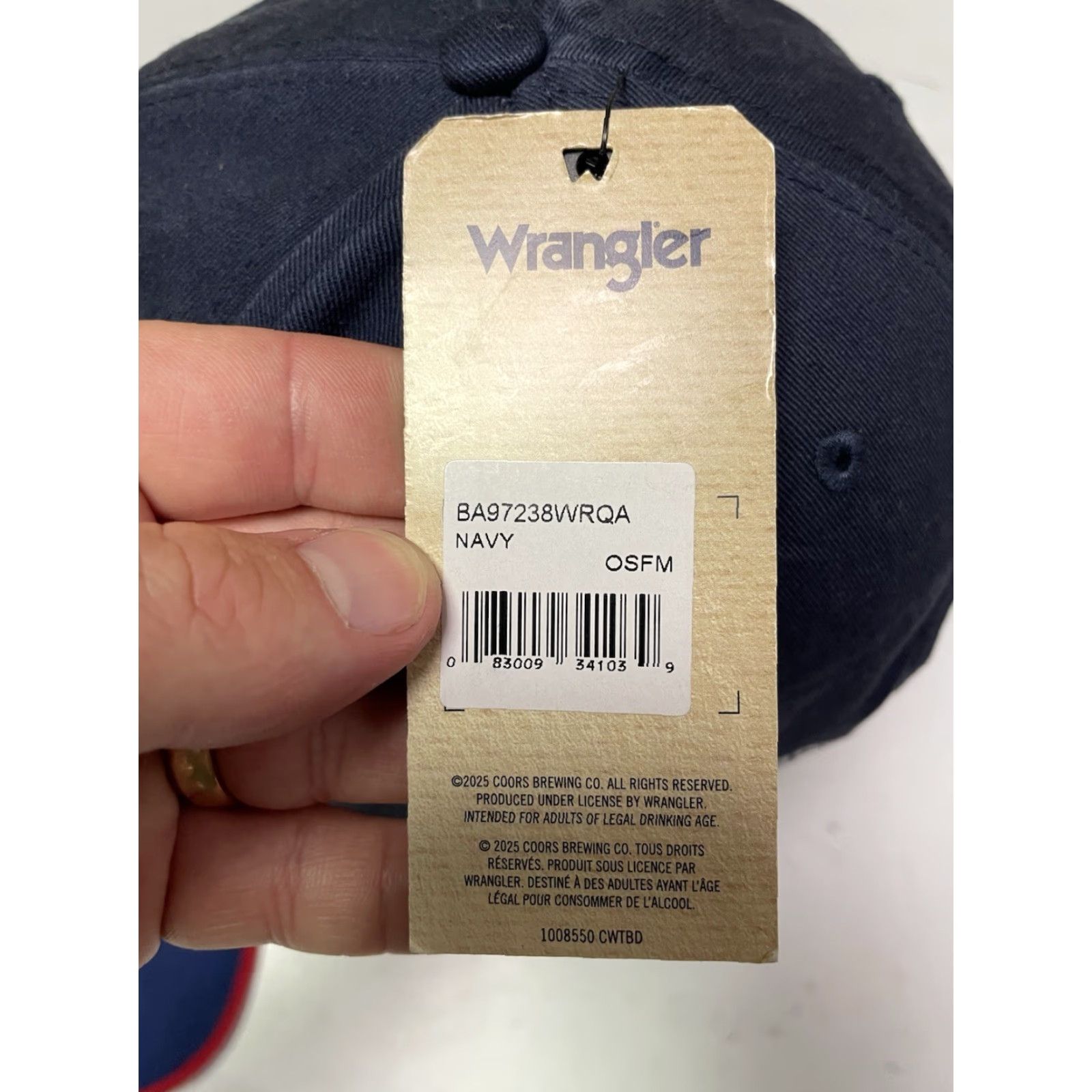 Wrangler NWT Coors X Wrangler American Original Buckin' Cap Blue Baseball Cap Unisex Adults One Size Blue Men Women Size ONE SIZE - 4 Thumbnail