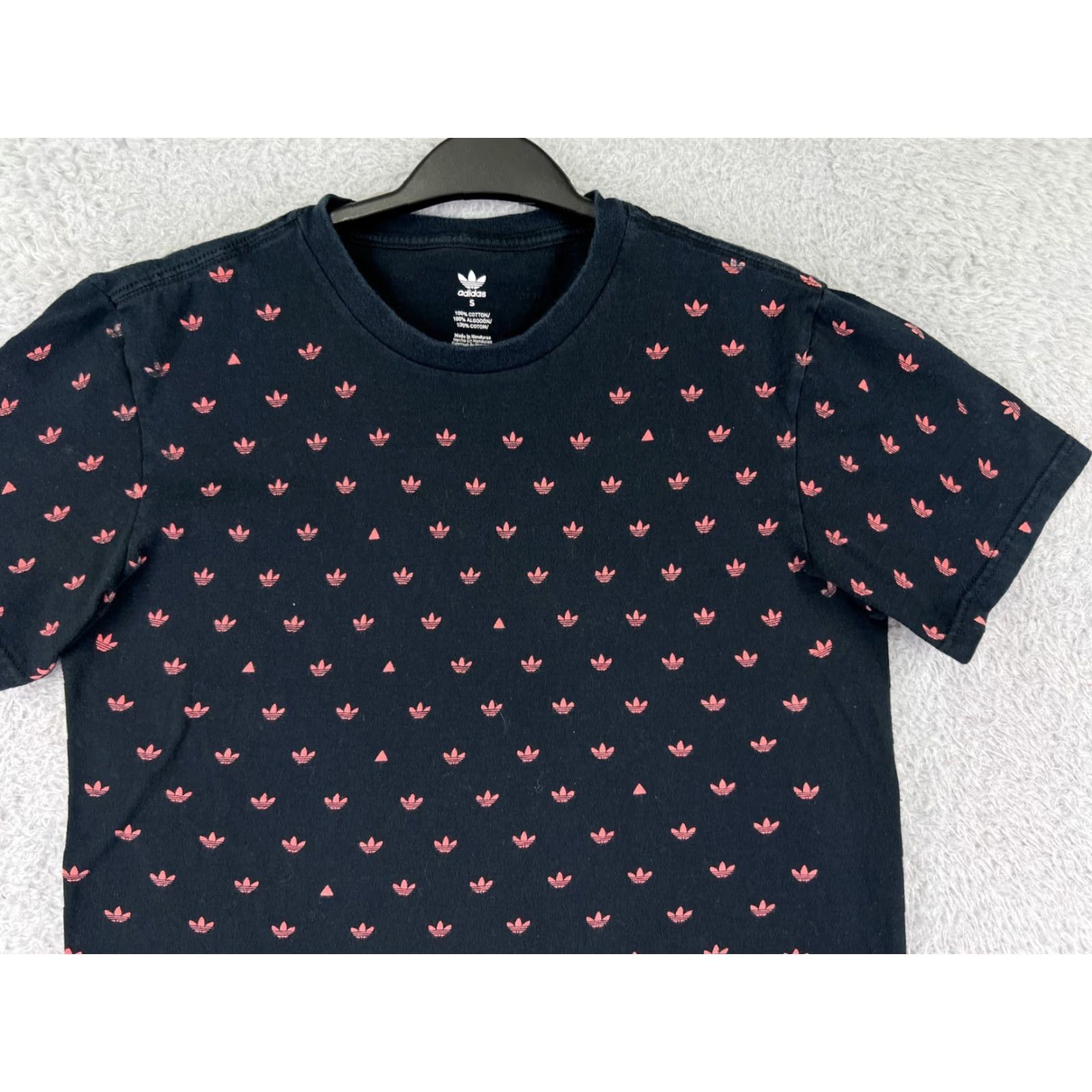 Adidas Adidas Shirt Mens Small Black Trefoil All Over Print Short Sleeve Crew Neck Size US S / EU 44-46 / 1 - 4 Thumbnail
