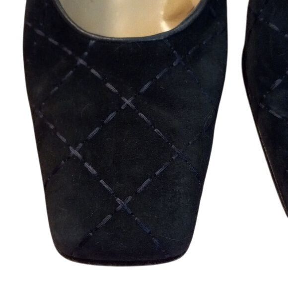 Salvatore Ferragamo Salvatore Ferragamo Size 8 B Black Quilted Square Toe Block Size US 8 / IT 38 - 7 Thumbnail