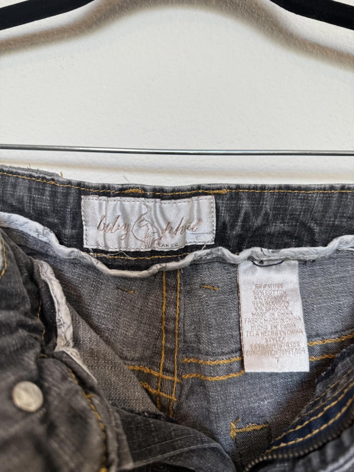 Designer Vintage Y2K Baby Phat Gray Denim Shorts Size 30" / US 8 / IT 44 - 4 Thumbnail
