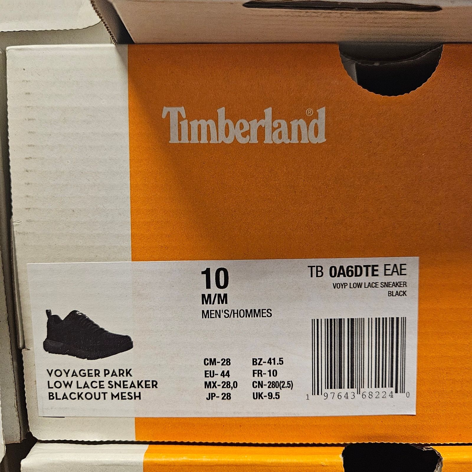 Timberland TIMBERLAND MEN'S 10 VOYAGER PARK LOW LACE SNEAKER BLACKOUT Size US 10 / EU 43 - 9 Thumbnail
