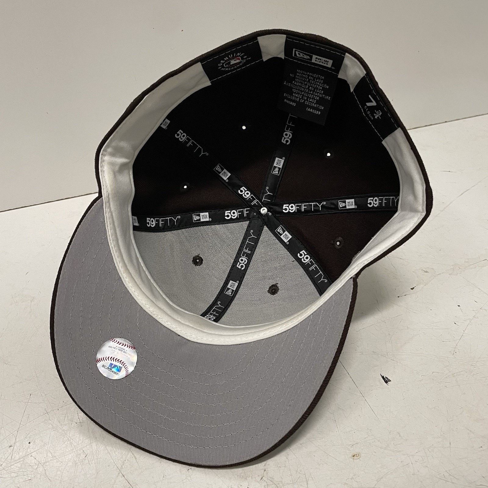 New Era Padres MLB New Era Brown Logo Overlap 59FIFTY Fitted Hat Cap Size ONE SIZE - 5 Thumbnail