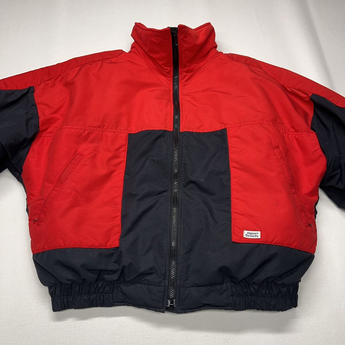 Vintage VTG Alpine Designs Jacket Red Black Goose Down Puffer Ski Size US L / EU 52-54 / 3 - 2 Thumbnail