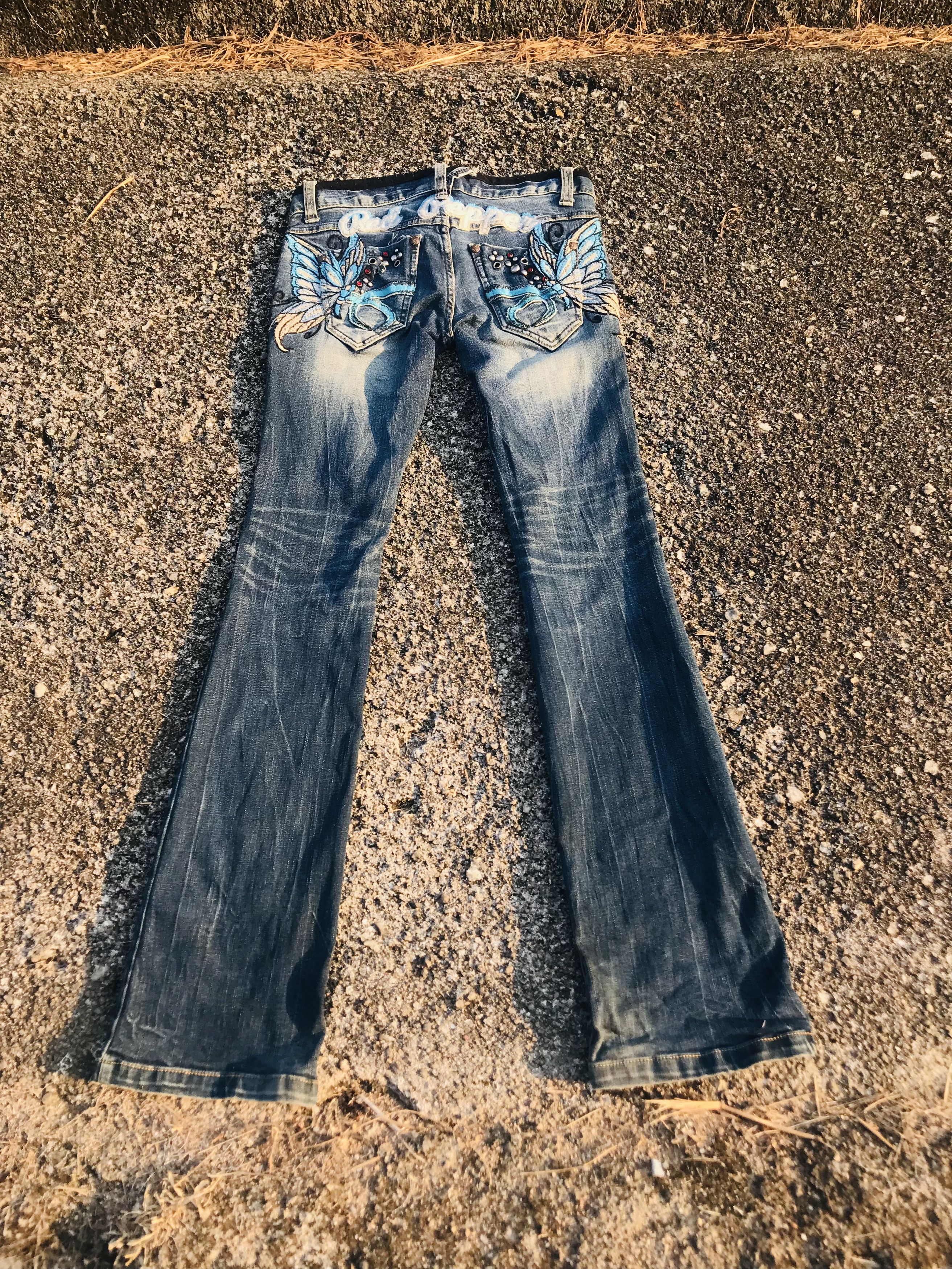 Japanese Brand 🔥Red Pepper butterfly back hit flared jeans Size 28" / US 6 / IT 42 - 1 Thumbnail