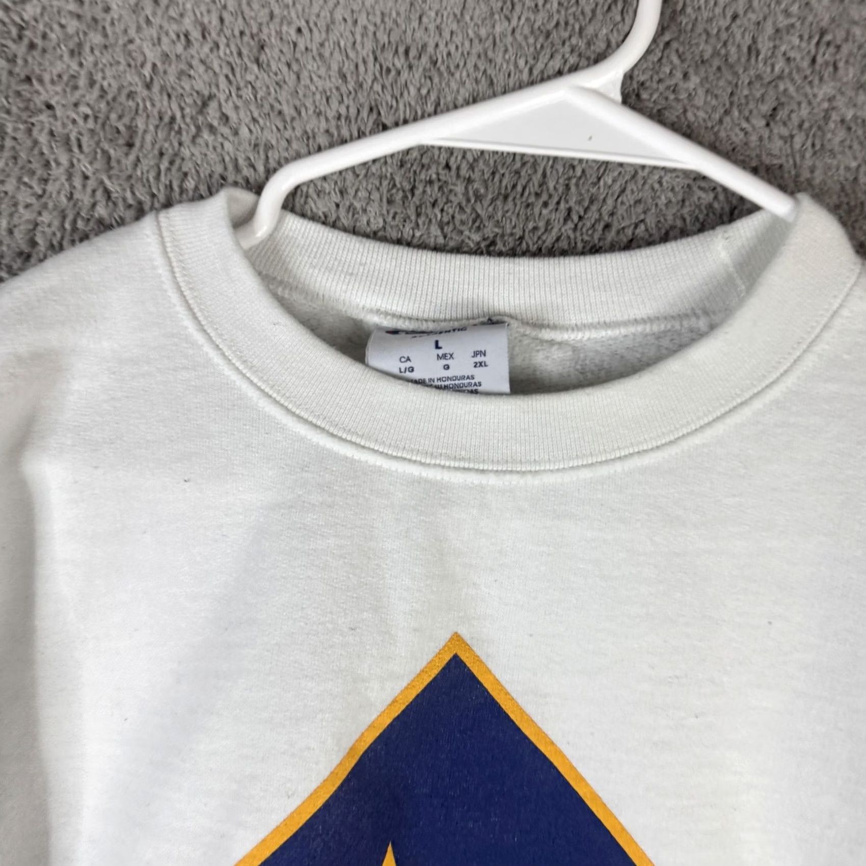 Champion Champion Sweatshirt Mens Large White Fleece Pullover SC Star Logo Graphic Size US L / EU 52-54 / 3 - 7 Thumbnail