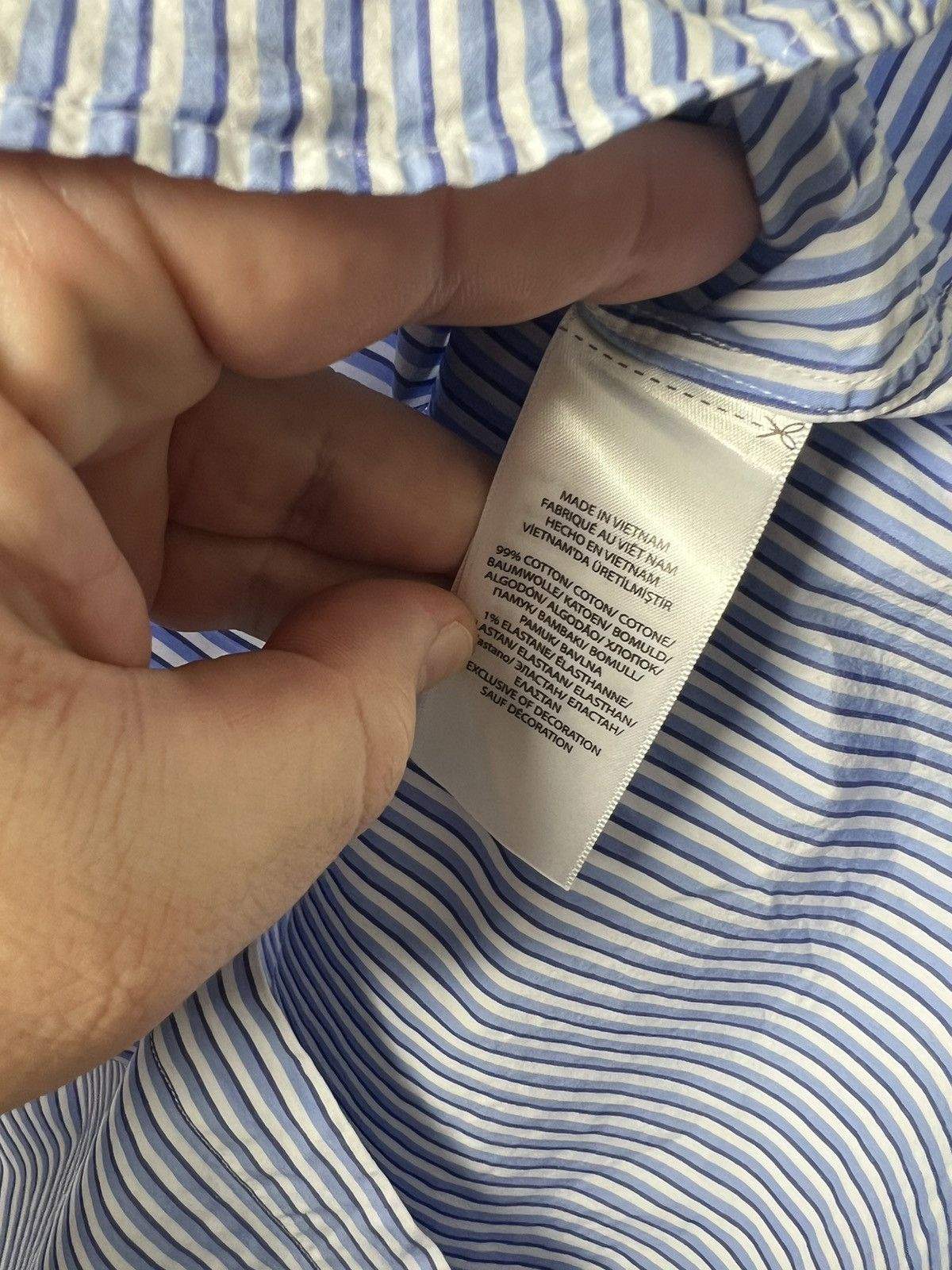 Polo Ralph Lauren Polo Ralph Lauren Slim Fit Crinkle Finish Striped Shirt Size US M / EU 48-50 / 2 - 8 Thumbnail