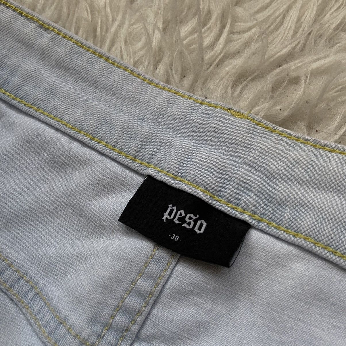 Designer 📌 Crazy Peso Y2K Big Print Denim Pants Size US 30 / EU 46 - 7 Thumbnail