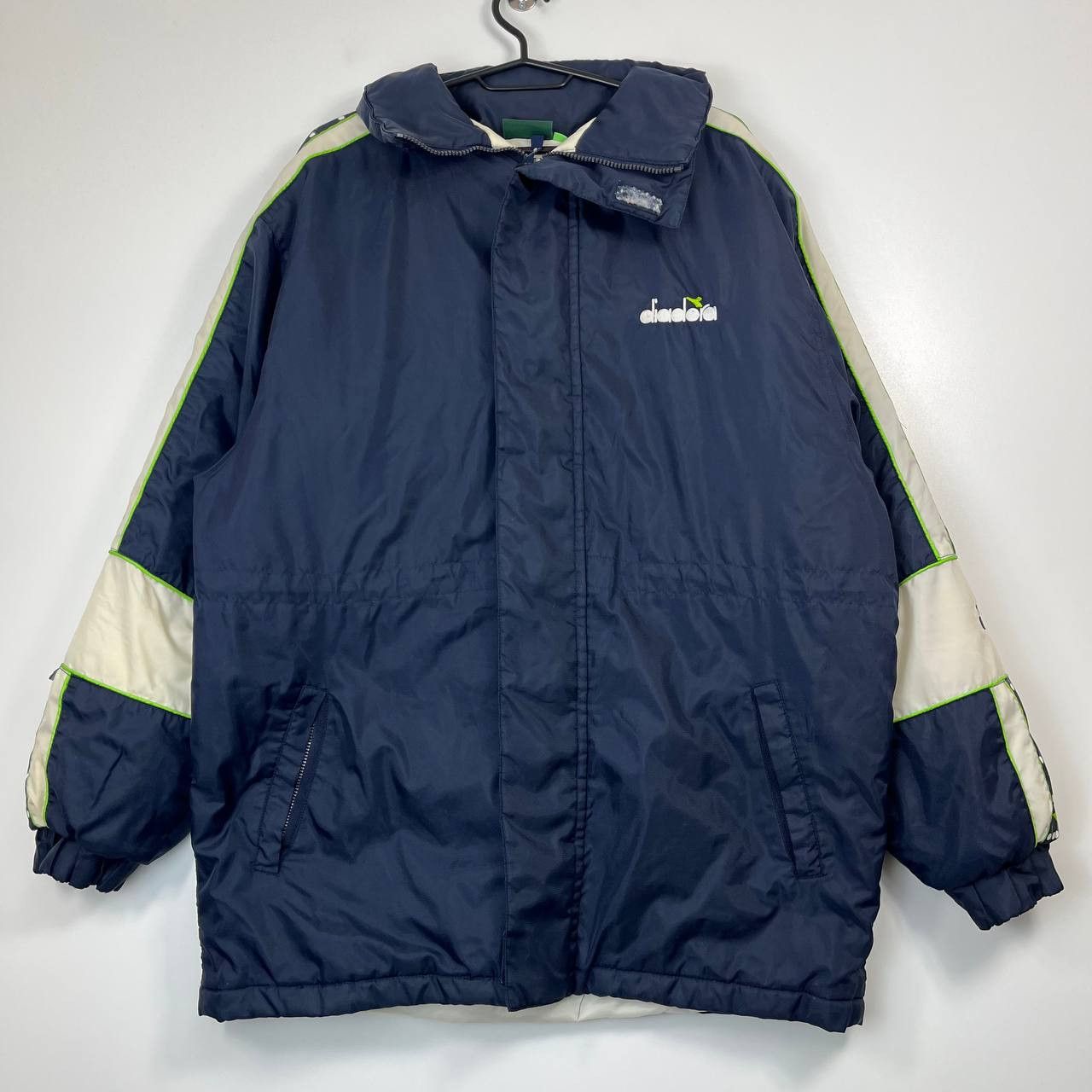 Diadora Diadora Vintage Padded Jacket Coat Big Logo Spell Out Navy M Size US M / EU 48-50 / 2 - 1 Thumbnail