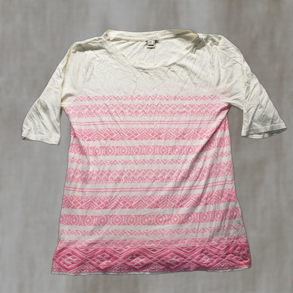 J.Crew **J.Crew Pink White Striped Half Sleeve T-Shirt Women's Size XS** User: J.Crew Pink White Striped Half Sleeve T-Shirt Women's Size XS Size XS / US 0-2 / IT 36-38 - 1 Thumbnail