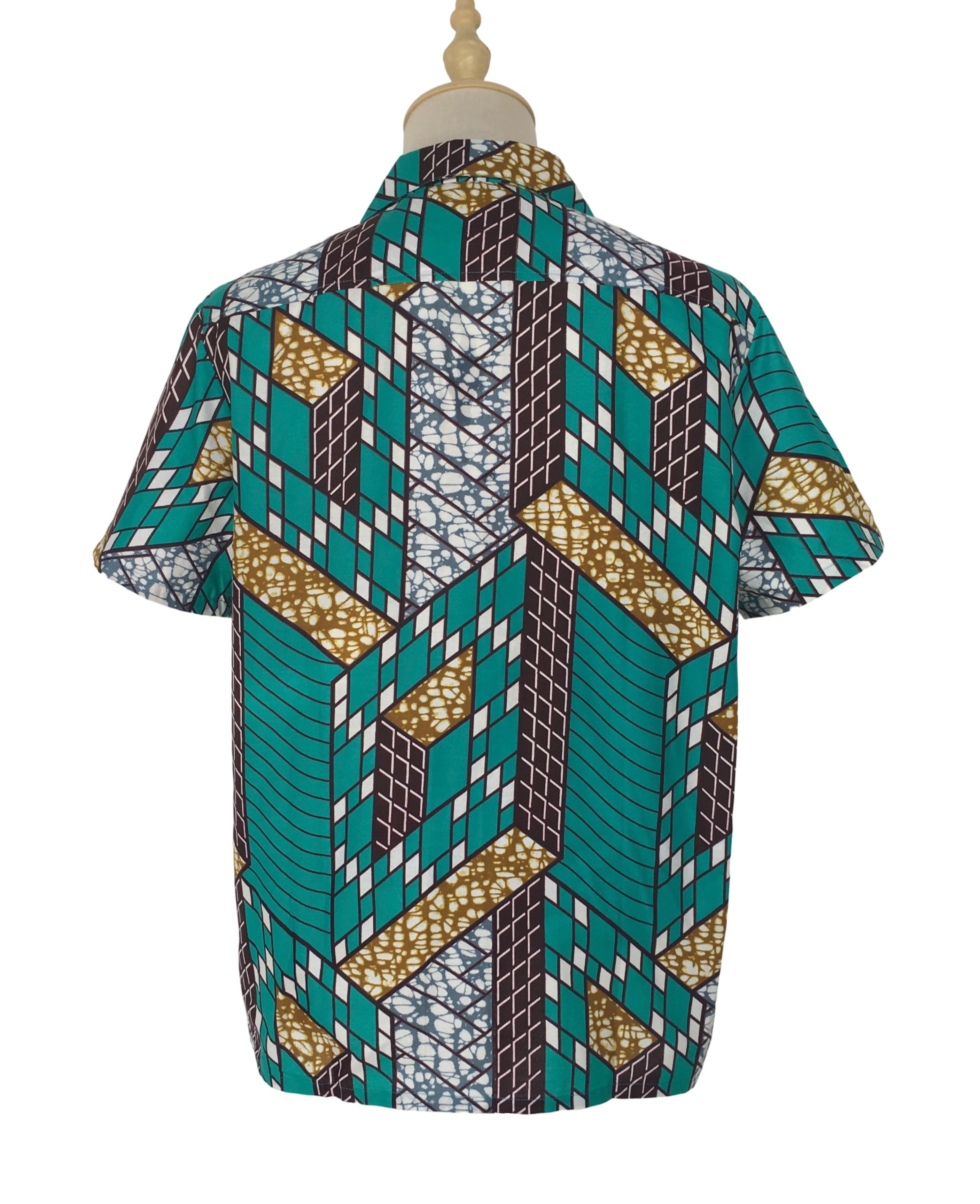 Other African Wax Print Men Shirt Short Sleeves Summer Size US M / EU 48-50 / 2 - 3 Thumbnail