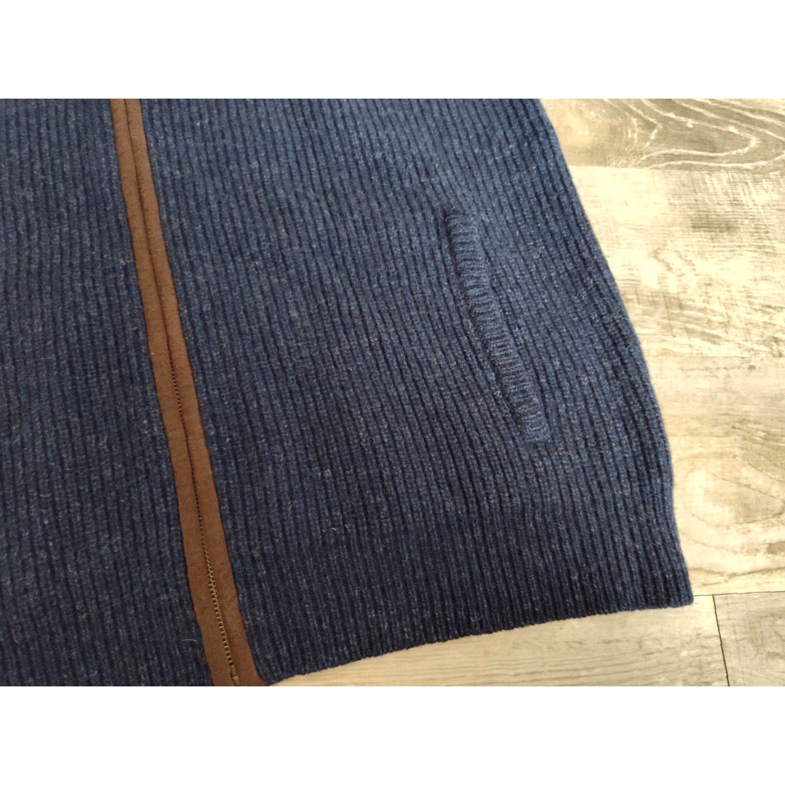 Vintage VINTAGE L.L.Bean Lambs Wool Sweater Vest Full Zip - Size L - Blue - 100% Lambs Wool - Adult Mens Betted EUC Size US L / EU 52-54 / 3 - 3 Thumbnail