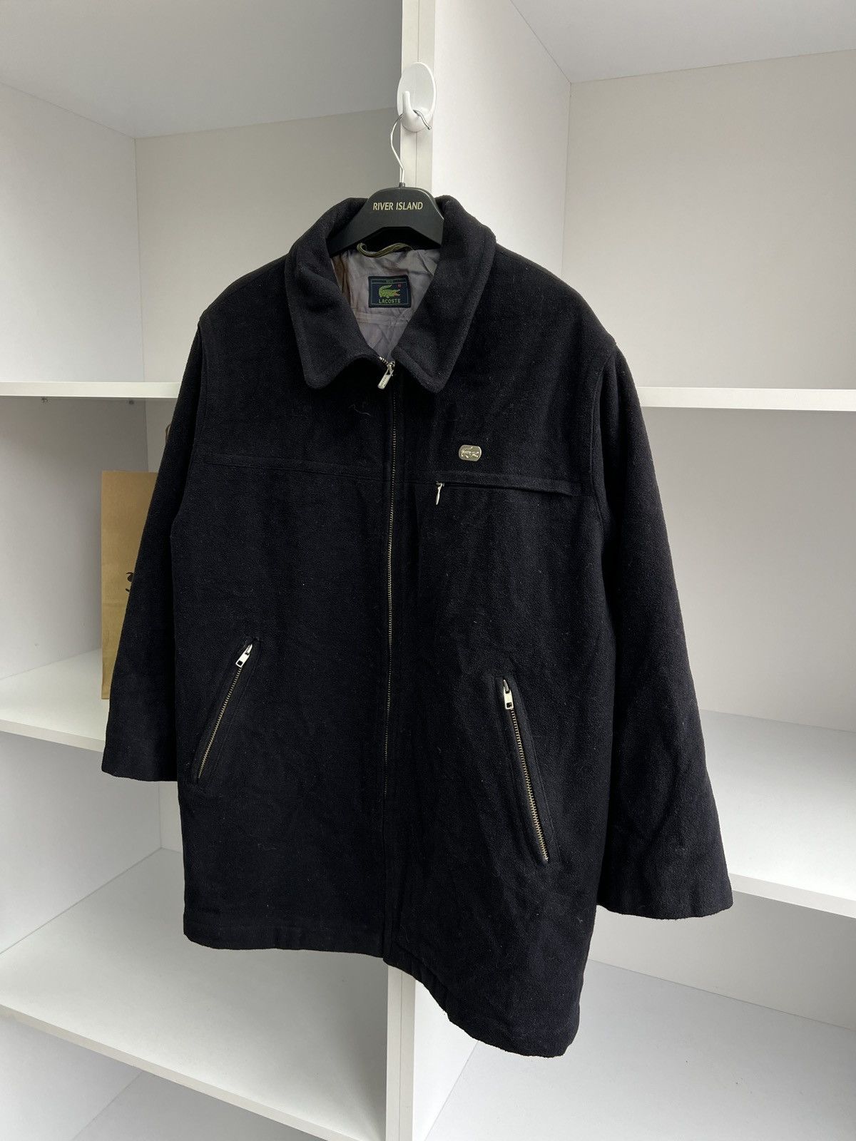 Lacoste × Vintage Lacoste Vintage Wool Bomber Jacket Lined Dark Navy Size US M / EU 48-50 / 2 - 9 Thumbnail