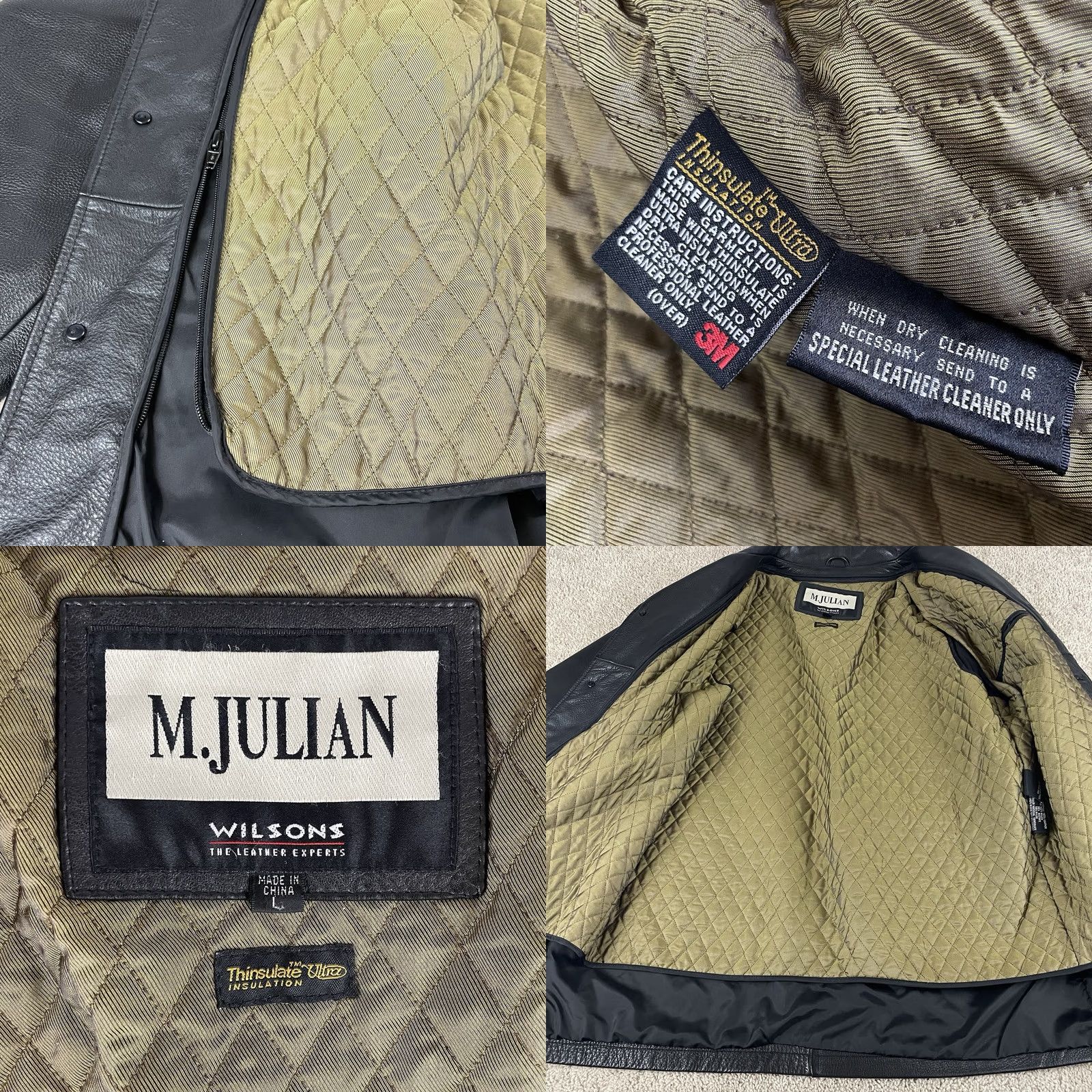Wilson VINTAGE M Julian Wilsons Leather Jacket Men L Thinsulate Zip Out Quilt Liner 90s Size US L / EU 52-54 / 3 - 8 Thumbnail