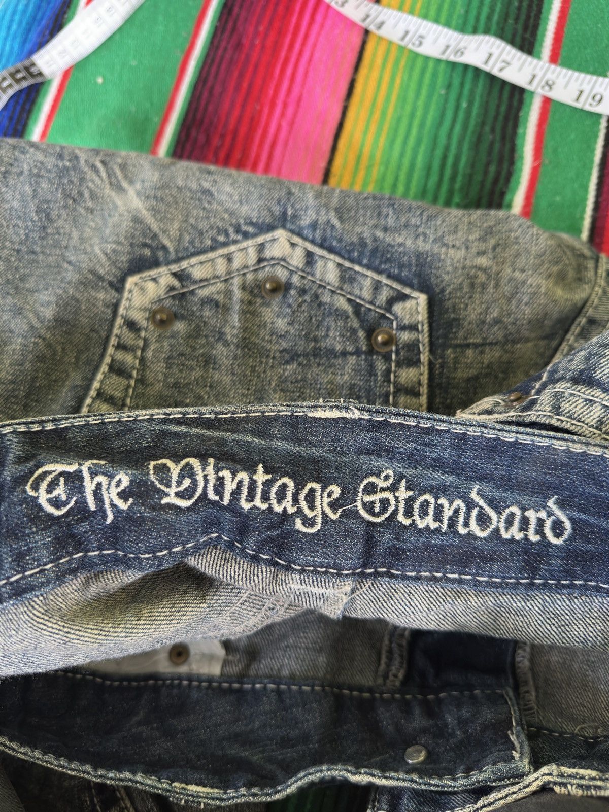 Kapital Distress Denim Jessy Logan HoneyComb Style 34x39 Size US 34 / EU 50 - 9 Thumbnail