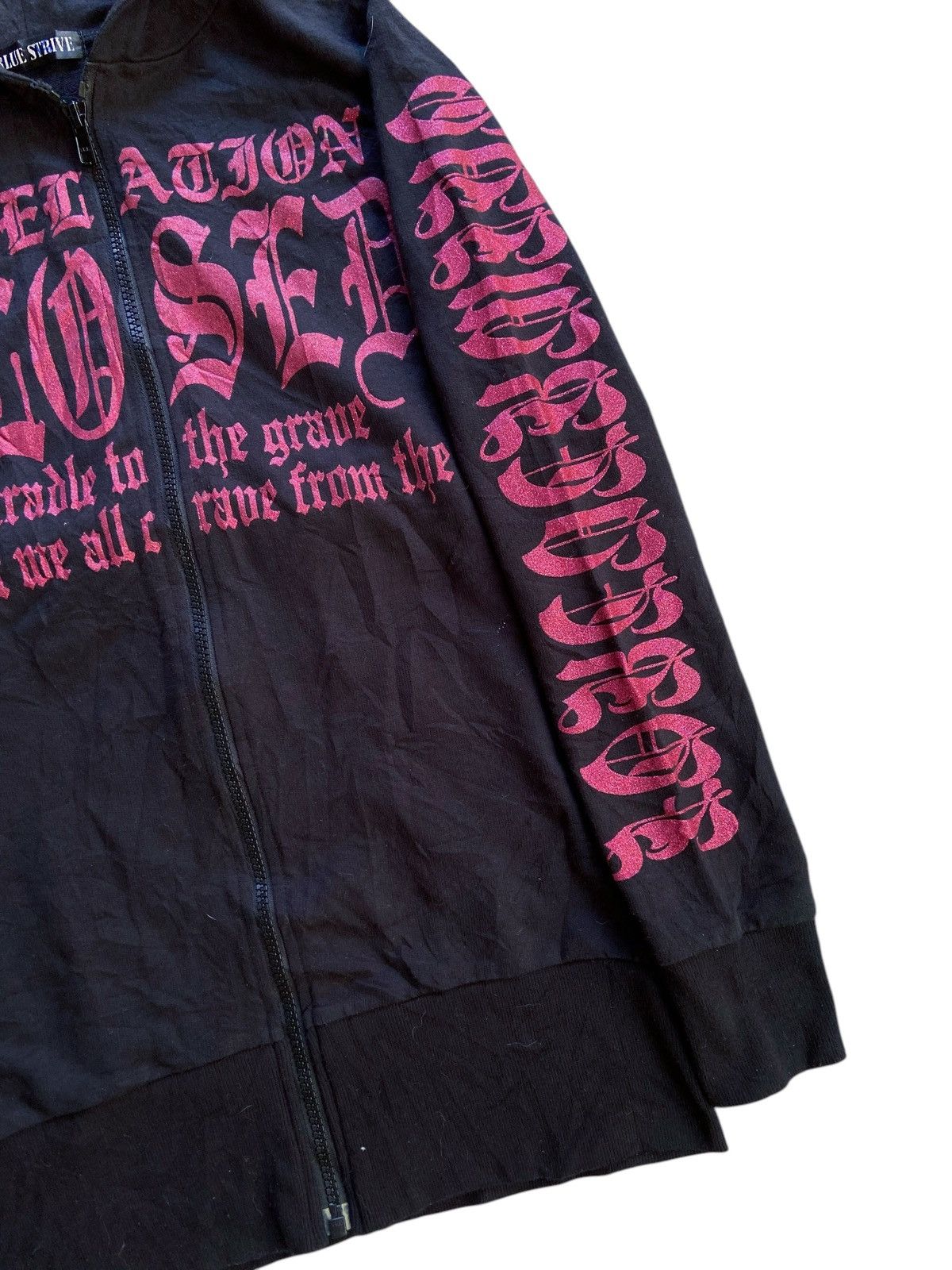 Japanese Brand BLUE STRIVE GOTHIC STYLE ZIP HOODIE Size US S / EU 44-46 / 1 - 4 Thumbnail