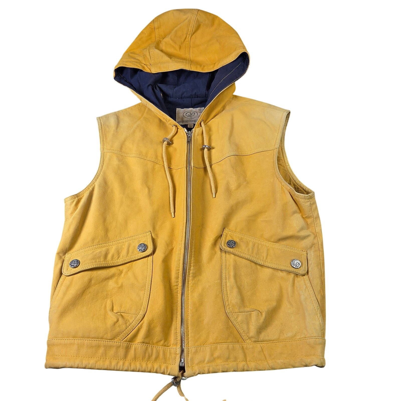 Vintage Georgetown Leather Hooded Vest Western Vintage Size US S / EU 44-46 / 1 - 1 Thumbnail